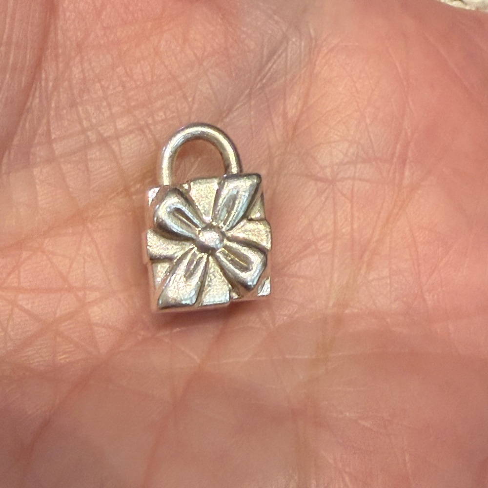 Tiffany sterling silver padlock gift box charm. Retired